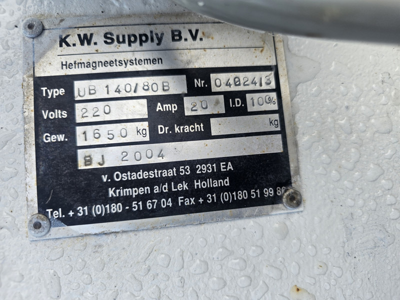 Kw supply schrootmagneet scrap magnet sennebogen fuchs liebherr lh - Прикачен инвентар за Строителна техника: снимка 5 Kw supply schrootmagneet scrap magnet sennebogen fuchs liebherr lh - Прикачен инвентар за Строителна техника: снимка 5