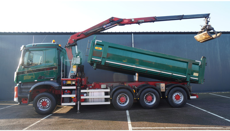 Mercedes-Benz AROCS 3542 8X4 2 SIDE TIPPER WITH HMF Z 1943 CRANE 407.000KM - Камион с кран: снимка 1 Mercedes-Benz AROCS 3542 8X4 2 SIDE TIPPER WITH HMF Z 1943 CRANE 407.000KM - Камион с кран: снимка 1