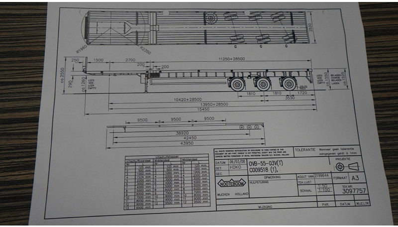 Nooteboom 3 AXLE FLATBED 3X EXTENDABLE TRAILER 43.95mtr TOTAL LENGHT - Бордово полуремарке/ Платформа: снимка 5 Nooteboom 3 AXLE FLATBED 3X EXTENDABLE TRAILER 43.95mtr TOTAL LENGHT - Бордово полуремарке/ Платформа: снимка 5