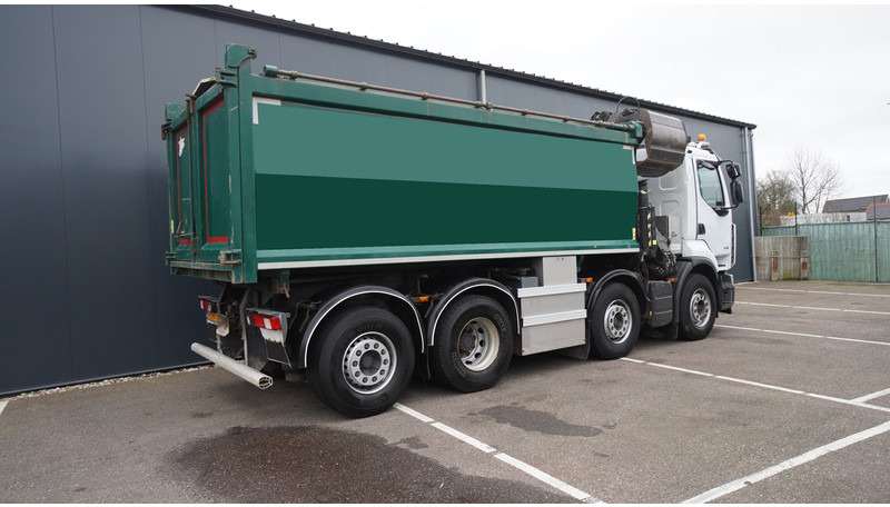 Камион с кран Renault PREMIUM 380 DXI 8X2/6 2 SIDE TIPPER WITH PLFINGER Q 170 Z CRANE.278.200KM: снимка 6