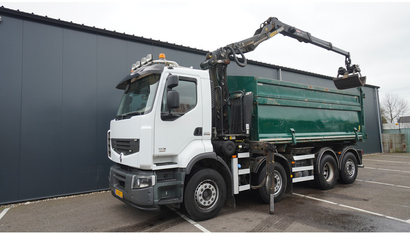 Renault PREMIUM 380 DXI 8X2/6 2 SIDE TIPPER WITH PLFINGER Q 170 Z CRANE.278.200KM - Камион с кран: снимка 3 Renault PREMIUM 380 DXI 8X2/6 2 SIDE TIPPER WITH PLFINGER Q 170 Z CRANE.278.200KM - Камион с кран: снимка 3