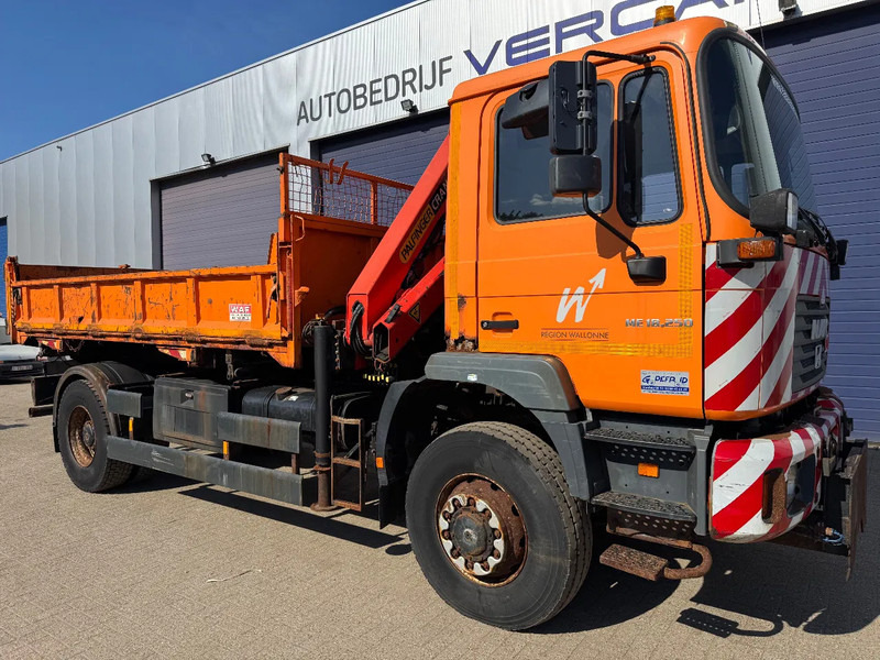 MAN ME18.250 **4x4-TIPPER+PALFINGER PK8500-BELGIAN TRUCK** - Самосвал камион, Камион с кран: снимка 1 MAN ME18.250 **4x4-TIPPER+PALFINGER PK8500-BELGIAN TRUCK** - Самосвал камион, Камион с кран: снимка 1
