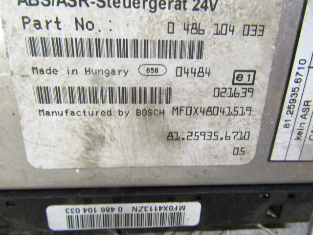MAN LE 2000 SERIES ABS ECU P/NO 81.25935.6710 - Блок за управление за Камион: снимка 2 MAN LE 2000 SERIES ABS ECU P/NO 81.25935.6710 - Блок за управление за Камион: снимка 2