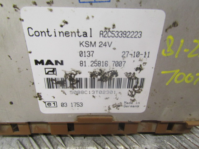 MAN TGS KSM CONTROL UNIT MAN P/NO 81.25816.7007 - Електрическа система за Камион: снимка 2 MAN TGS KSM CONTROL UNIT MAN P/NO 81.25816.7007 - Електрическа система за Камион: снимка 2