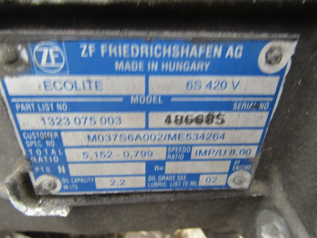 MITSUBISHI FUSO 6 SPEED MANUAL ZF GEARBOX TYPE 6S 420V - Скоростна кутия за Камион: снимка 4 MITSUBISHI FUSO 6 SPEED MANUAL ZF GEARBOX TYPE 6S 420V - Скоростна кутия за Камион: снимка 4