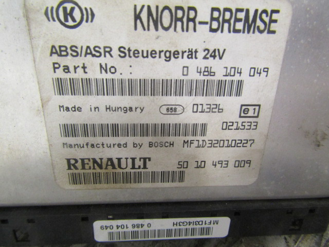 RENAULT MIDLUM DCI ABS/ASR ECU P/NO 486104049/5010453009 - Електрическа система за Камион: снимка 2 RENAULT MIDLUM DCI ABS/ASR ECU P/NO 486104049/5010453009 - Електрическа система за Камион: снимка 2