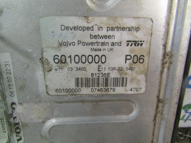 VOLVO FE240 D7E ENGINE ECU P/NO 6010000 P06 / VOLVO 0499533 D7E - Блок за управление за Камион: снимка 2 VOLVO FE240 D7E ENGINE ECU P/NO 6010000 P06 / VOLVO 0499533 D7E - Блок за управление за Камион: снимка 2