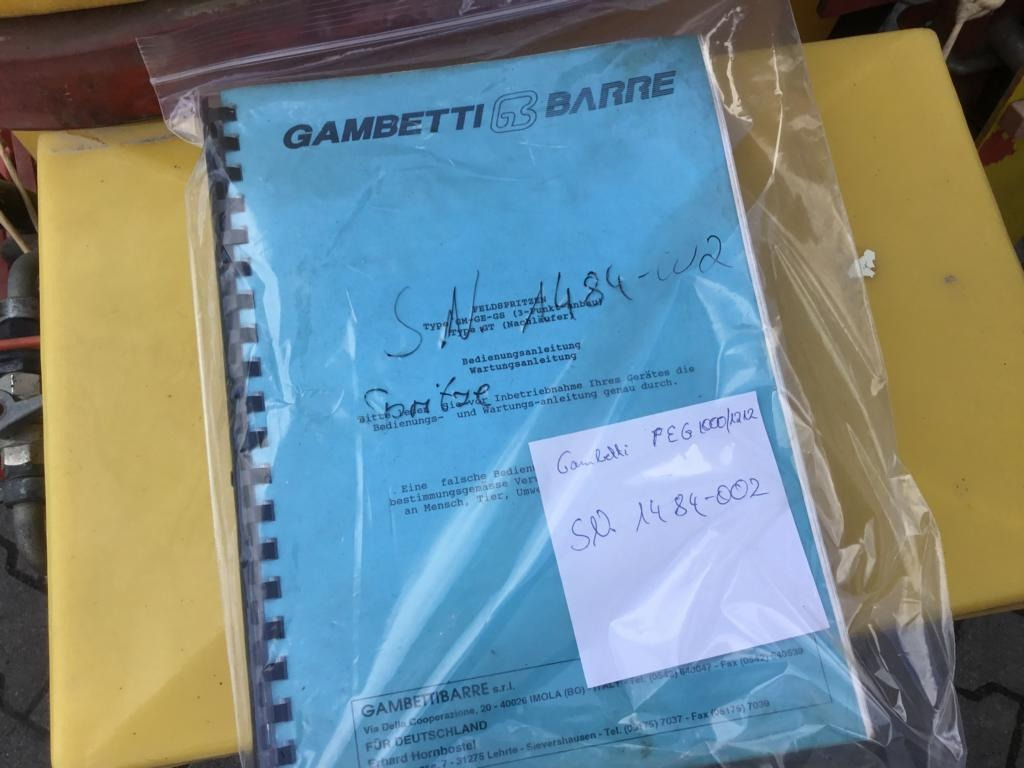 Gambetti PEG 1000/1212 - Навесна пръскачка: снимка 3 Gambetti PEG 1000/1212 - Навесна пръскачка: снимка 3
