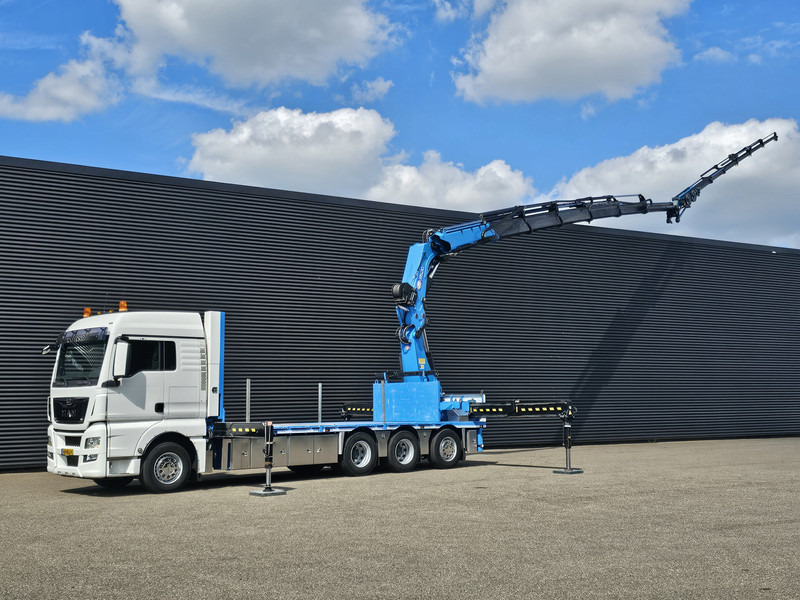 MAN TGX 35.480 8x4-4 / HMF 85 t/m + JIB / WINCH - Бордови камион, Камион с кран: снимка 1 MAN TGX 35.480 8x4-4 / HMF 85 t/m + JIB / WINCH - Бордови камион, Камион с кран: снимка 1