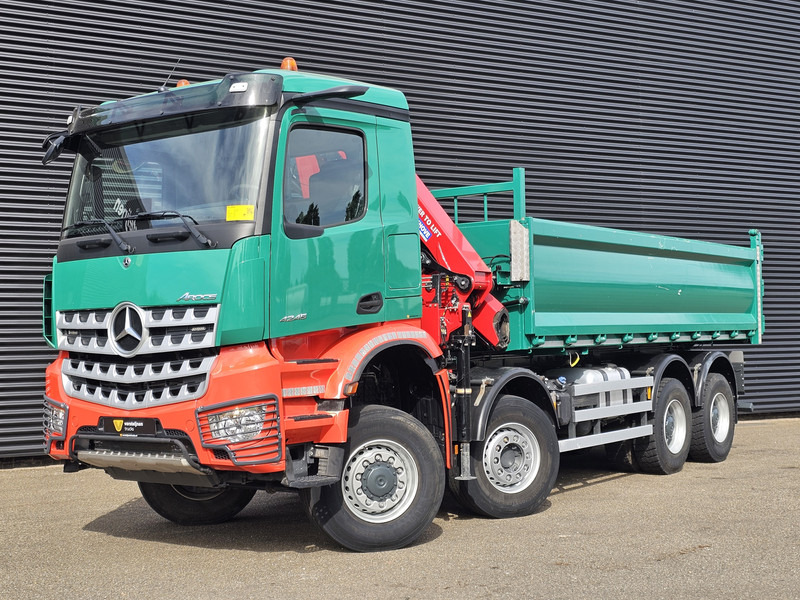 Камион с кран Mercedes-Benz AROCS 4145 / 8X6 / TIPPER + HMF CRANE: снимка 8