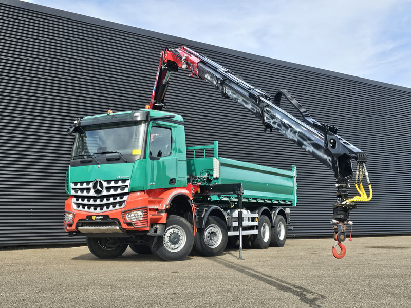 Mercedes-Benz AROCS 4145 / 8X6 / TIPPER + HMF CRANE - Камион с кран: снимка 2 Mercedes-Benz AROCS 4145 / 8X6 / TIPPER + HMF CRANE - Камион с кран: снимка 2