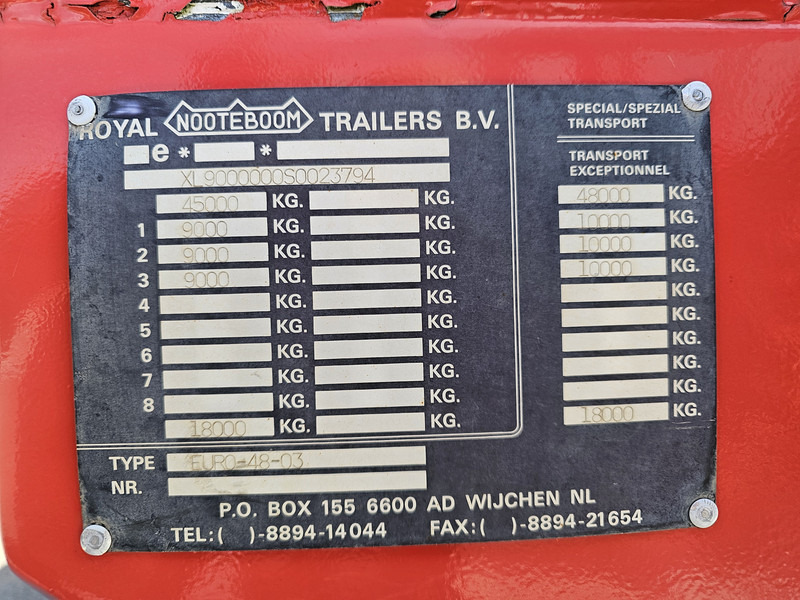 Нискорамна площадка полуремарке Nooteboom EURO-48-03 / EXTENDABLE / REMOVABLE NECK: снимка 19 Нискорамна площадка полуремарке Nooteboom EURO-48-03 / EXTENDABLE / REMOVABLE NECK: снимка 19