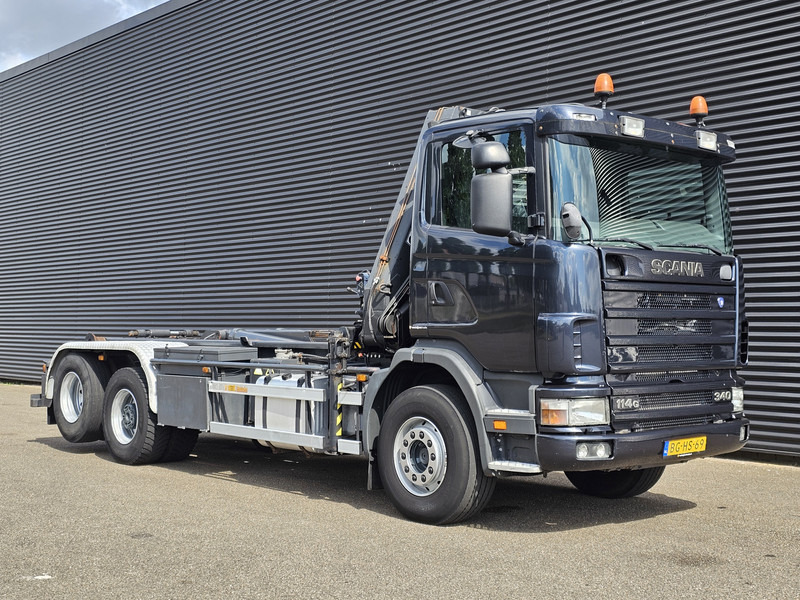 Мултилифт с кука камион, Камион с кран Scania R114.340 6x2 / HIAB CRANE + 25T HOOKLIFT: снимка 10