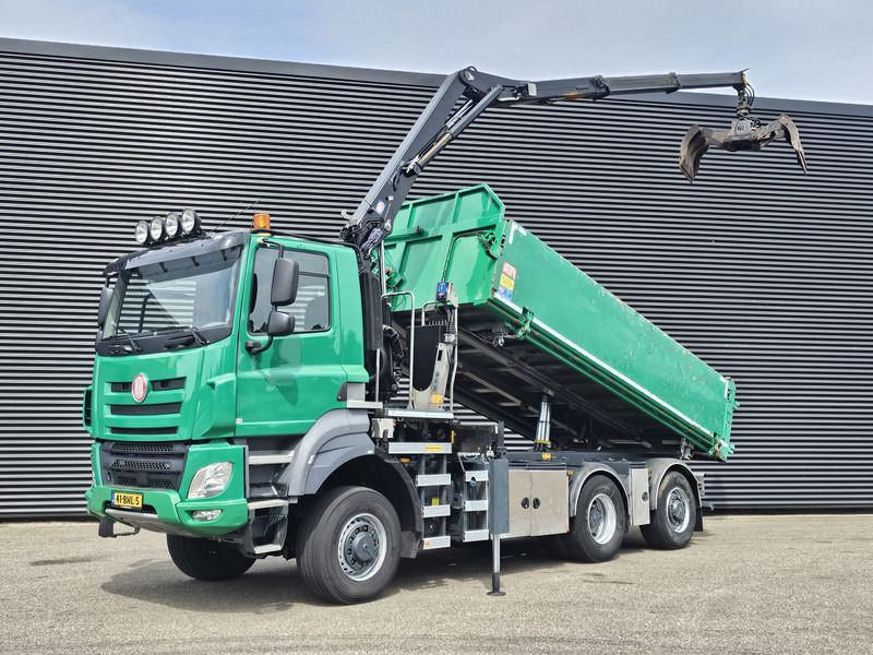 Tatra T158/II 6X6 / HMF Z CRANE + 2 SIDE TIPPER - Самосвал камион, Камион с кран: снимка 1 Tatra T158/II 6X6 / HMF Z CRANE + 2 SIDE TIPPER - Самосвал камион, Камион с кран: снимка 1