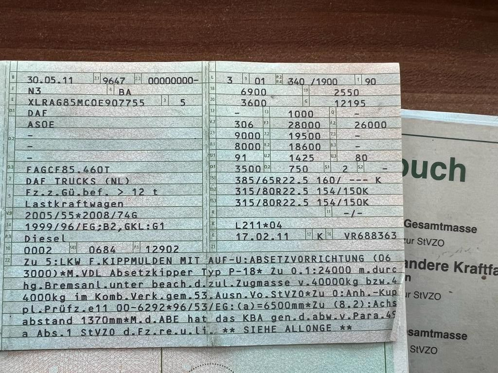 DAF CF 85.460 6X2 VDL Absetzer Top Zustand Retarder DAF CF 85.460 6X2 VDL Absetzer Top Zustand Retarder - Мултилифт за контейнери камион: снимка 3 DAF CF 85.460 6X2 VDL Absetzer Top Zustand Retarder DAF CF 85.460 6X2 VDL Absetzer Top Zustand Retarder - Мултилифт за контейнери камион: снимка 3