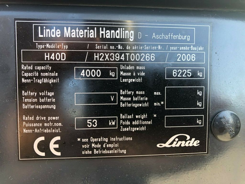 Дизелов мотокар Linde H40D / Hubhöhe: 7m /: снимка 13