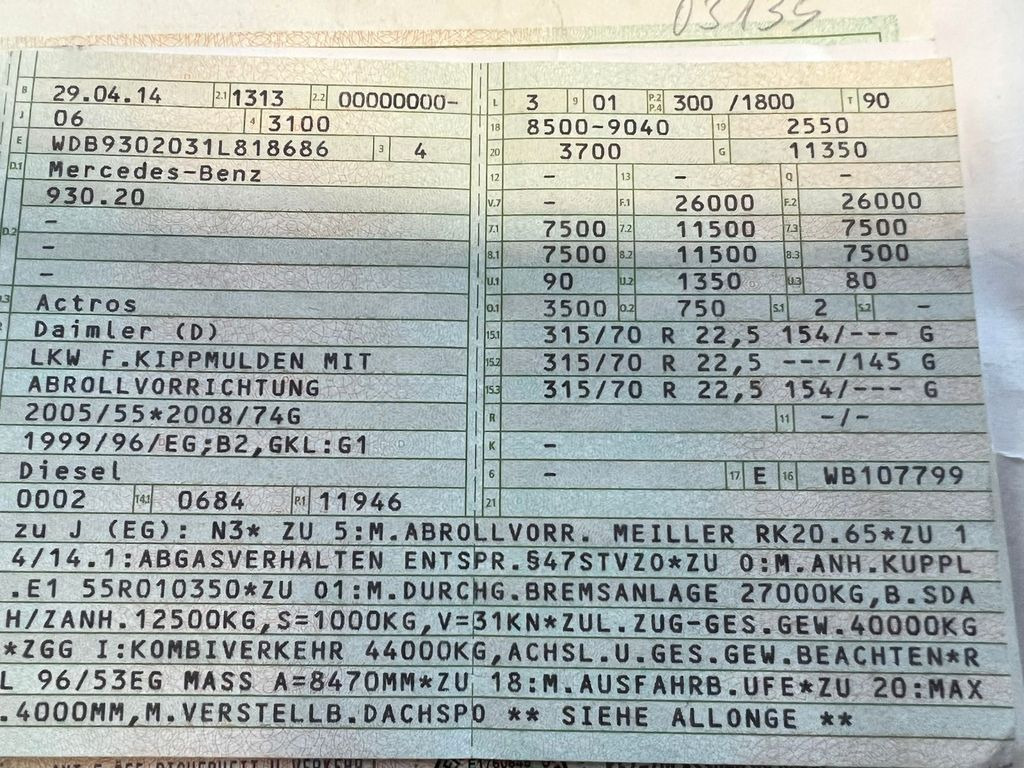 Mercedes-Benz 2541 6X2 Meiller Funk Zustand wie 200 tkm Mercedes-Benz 2541 6X2 Meiller RK 20.65 Funk | Top Zustand! - Мултилифт с кука камион: снимка 2 Mercedes-Benz 2541 6X2 Meiller Funk Zustand wie 200 tkm Mercedes-Benz 2541 6X2 Meiller RK 20.65 Funk | Top Zustand! - Мултилифт с кука камион: снимка 2