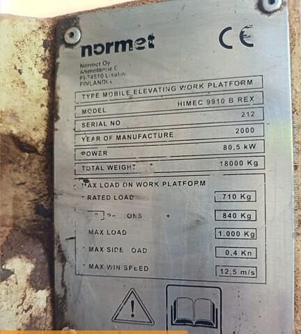 Normet Imec 9910 Brex - Телескопична платформа: снимка 3 Normet Imec 9910 Brex - Телескопична платформа: снимка 3