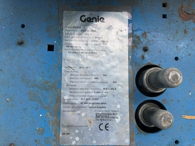 Genie GS2632 - Ножична работна платформа: снимка 5 Genie GS2632 - Ножична работна платформа: снимка 5