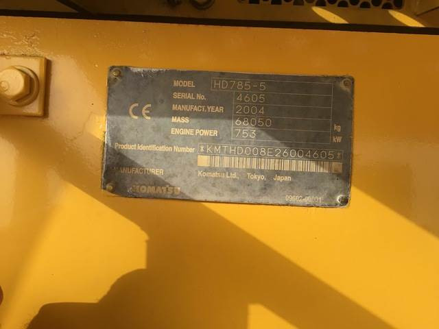 Komatsu HD785-5 - Кариерен самосвал: снимка 5 Komatsu HD785-5 - Кариерен самосвал: снимка 5