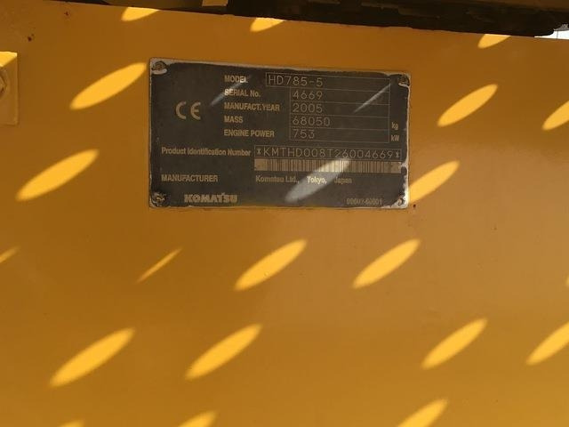 Komatsu HD785-5 - Кариерен самосвал: снимка 5 Komatsu HD785-5 - Кариерен самосвал: снимка 5