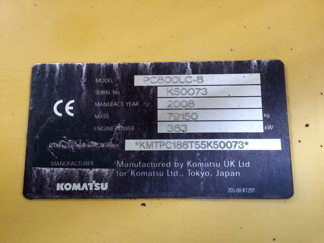 Komatsu PC800LC-8 - Верижен багер: снимка 5 Komatsu PC800LC-8 - Верижен багер: снимка 5