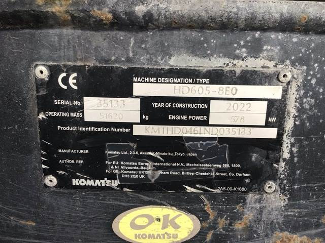 Komatsu HD605-8EU - Кариерен самосвал: снимка 5 Komatsu HD605-8EU - Кариерен самосвал: снимка 5