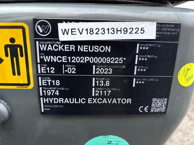 Wacker Neuson ET18 - Мини багер: снимка 5 Wacker Neuson ET18 - Мини багер: снимка 5