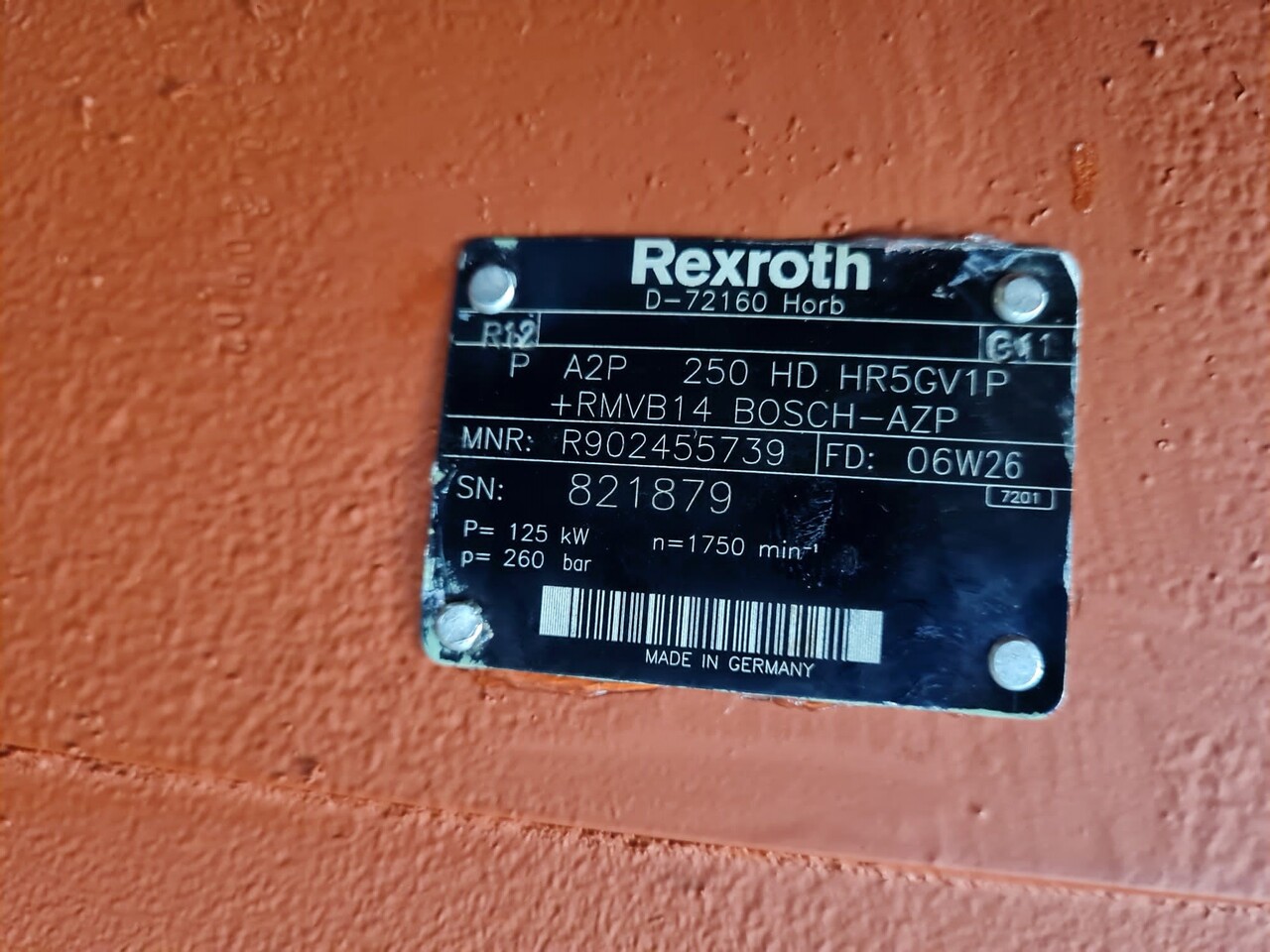 REXROTH A2P250HD HR5GV1P + RMVB14 - Маслена помпа: снимка 5 REXROTH A2P250HD HR5GV1P + RMVB14 - Маслена помпа: снимка 5