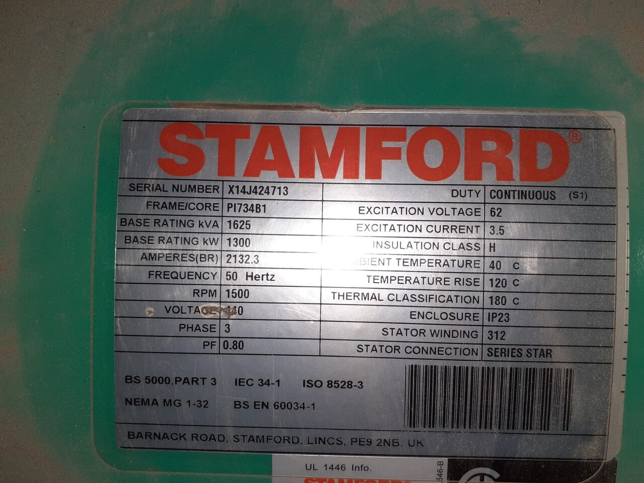 Stamford Generator Nowy1300 KW 1650 KVA STAMFORD CUMMINS - Електрогенератор: снимка 5 Stamford Generator Nowy1300 KW 1650 KVA STAMFORD CUMMINS - Електрогенератор: снимка 5