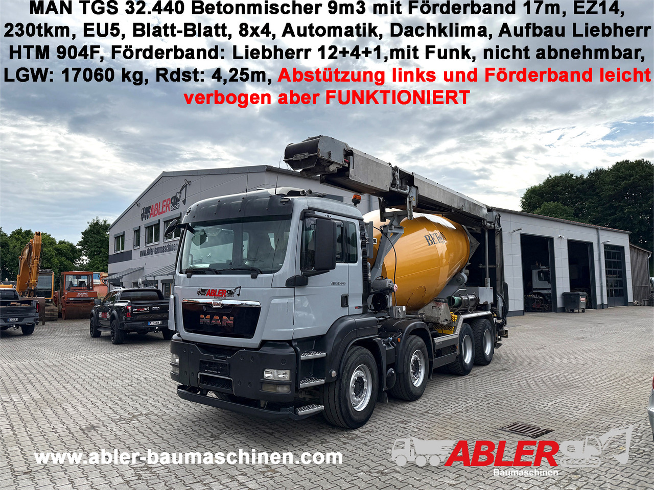 MAN TGS 32.440 Betonmischer 9m3 mit Förderband Liebherr - Друга техника: снимка 1 MAN TGS 32.440 Betonmischer 9m3 mit Förderband Liebherr - Друга техника: снимка 1