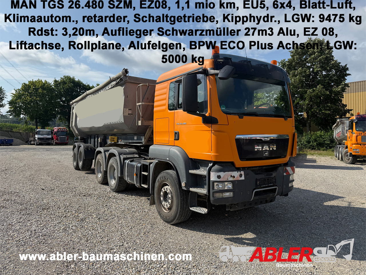 MAN TGS 26.480 SZM 6x4 mit Kippauflieger - Самосвал камион: снимка 1 MAN TGS 26.480 SZM 6x4 mit Kippauflieger - Самосвал камион: снимка 1