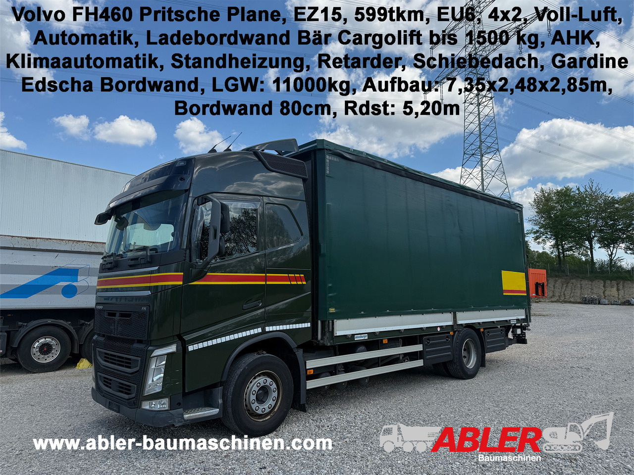 Volvo FH460 Pritsche Plane LBW Klima Retarder - Камион с брезент: снимка 1 Volvo FH460 Pritsche Plane LBW Klima Retarder - Камион с брезент: снимка 1