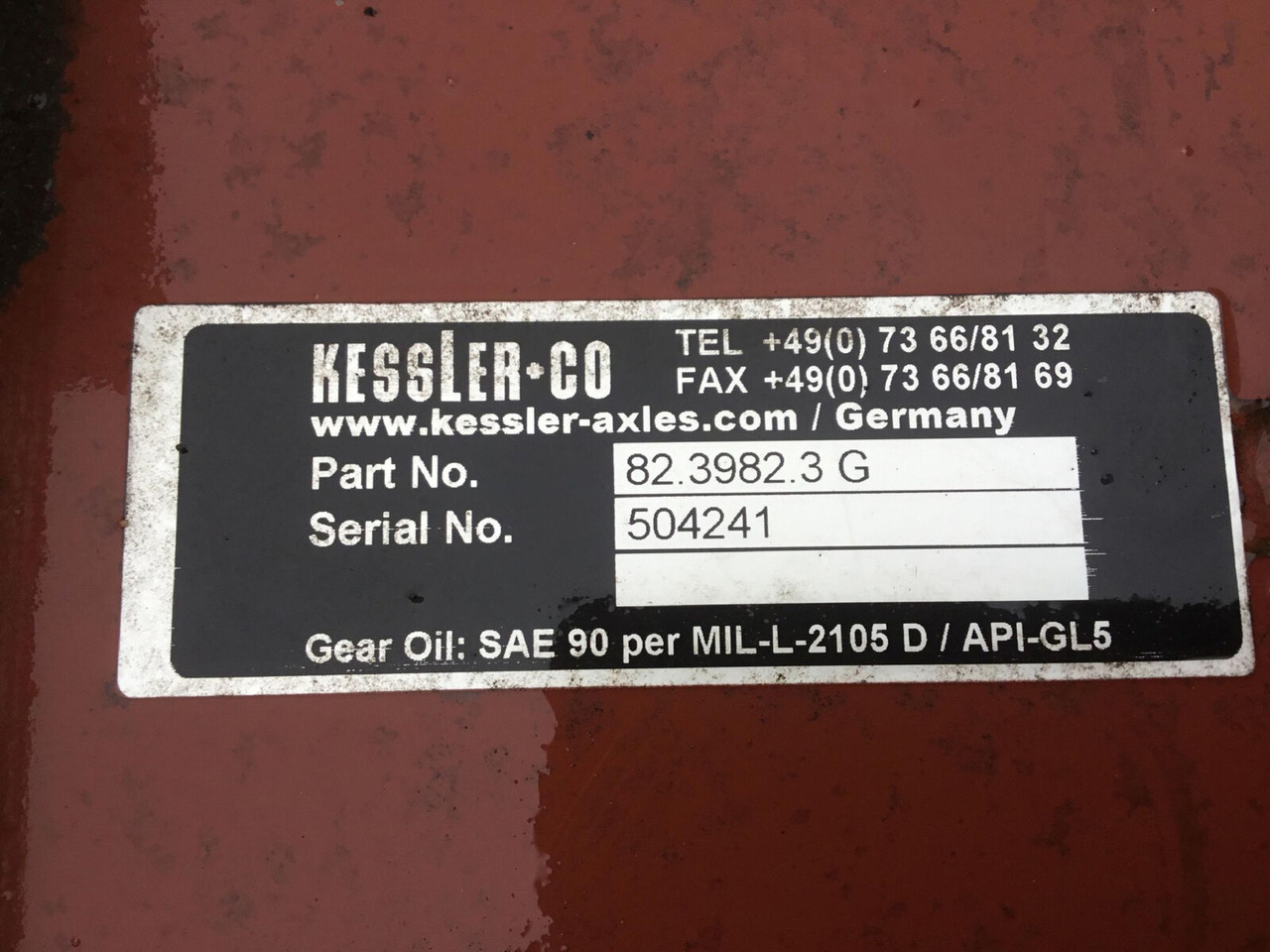 Kessler axle 82.3982.3G - Задна ос за Автокран: снимка 5 Kessler axle 82.3982.3G - Задна ос за Автокран: снимка 5