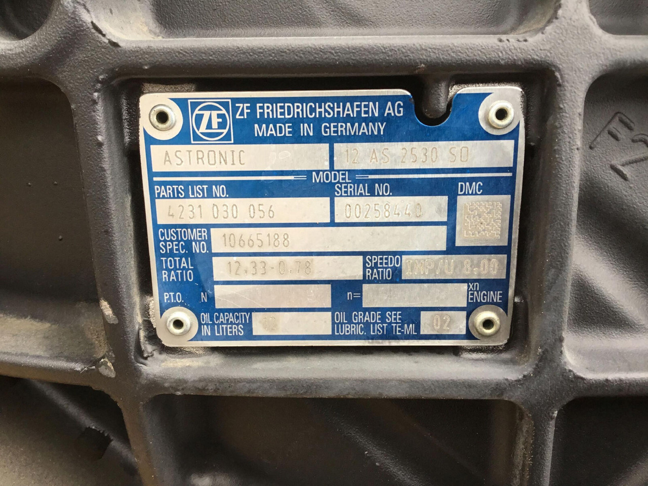 ZF MK 88 ZF Astronic gearbox 12 AS 2530 S0 - Скоростна кутия за Автокран: снимка 5 ZF MK 88 ZF Astronic gearbox 12 AS 2530 S0 - Скоростна кутия за Автокран: снимка 5