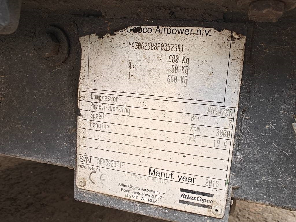 Atlas Copco XAS 47 - Компресор за въздух: снимка 5 Atlas Copco XAS 47 - Компресор за въздух: снимка 5