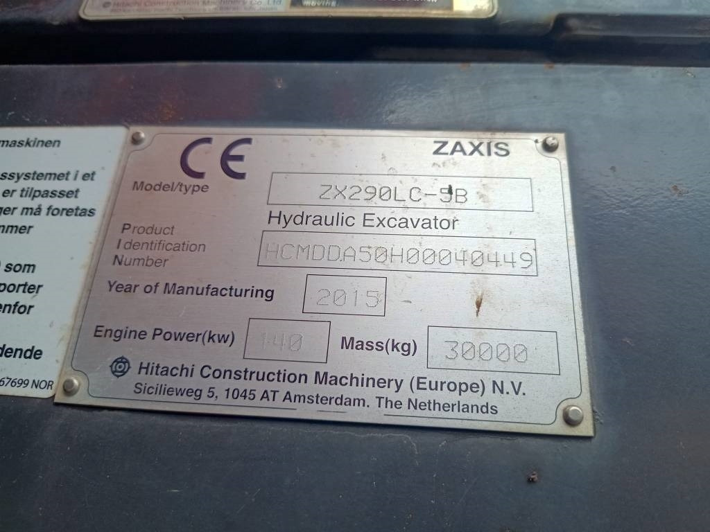 Верижен багер Hitachi ZX290LC-5 HUIPPUVARUSTEET: снимка 19