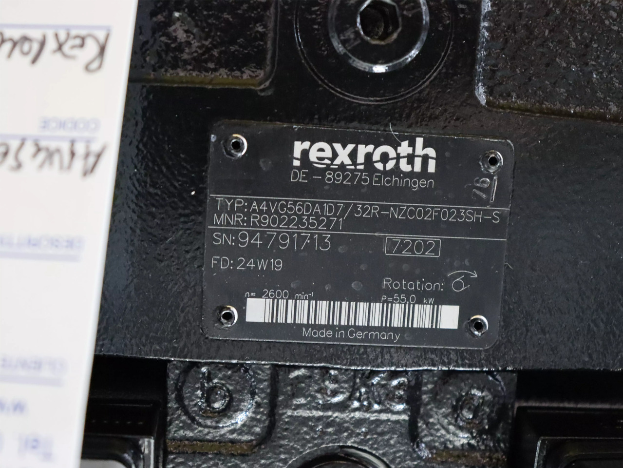 REXROTH A4VG56DA1D7/32R-NZC02F023SH-S - Хидравлична помпа за Подемно-транспортна техника: снимка 3 REXROTH A4VG56DA1D7/32R-NZC02F023SH-S - Хидравлична помпа за Подемно-транспортна техника: снимка 3