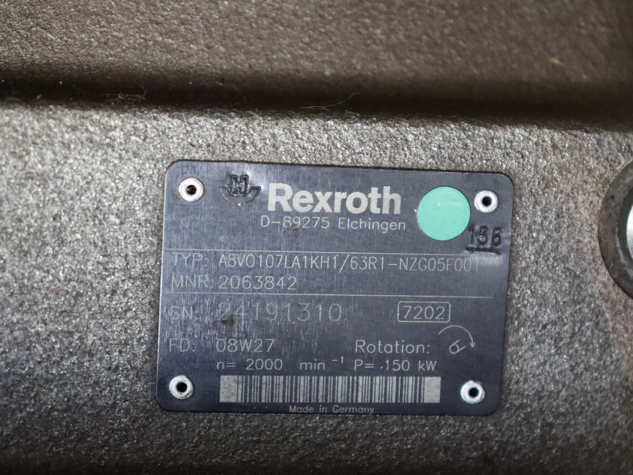 REXROTH A8VO107LA1KH1/63R1-NZG05F001 - Хидравлична помпа за Подемно-транспортна техника: снимка 5 REXROTH A8VO107LA1KH1/63R1-NZG05F001 - Хидравлична помпа за Подемно-транспортна техника: снимка 5