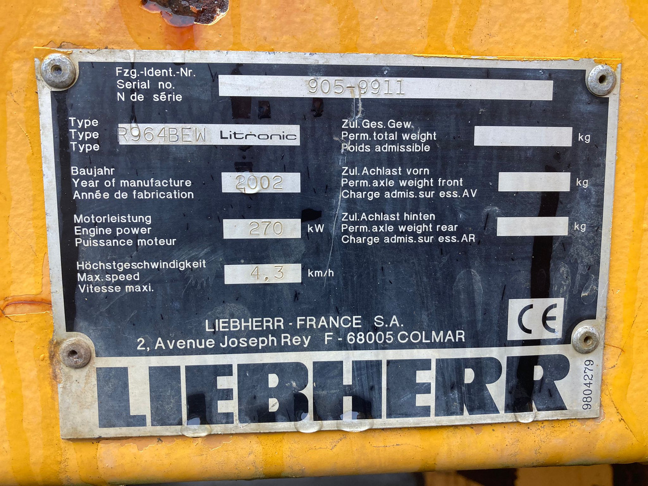 LIEBHERR R964BEW - Верижен багер: снимка 3 LIEBHERR R964BEW - Верижен багер: снимка 3