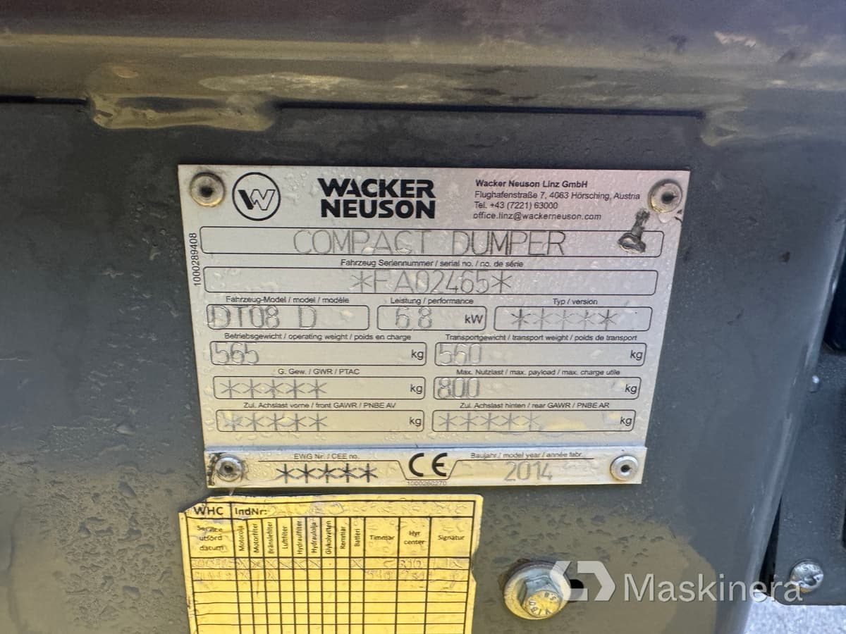 Верижен самосвал Minidumper Wacker Neuson DT08 D: снимка 24 Верижен самосвал Minidumper Wacker Neuson DT08 D: снимка 24