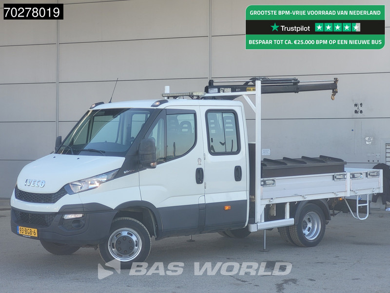 Iveco Daily 50C17 3.0L Automaat DC Open laadbak Kraan Hiab 017T-2 Airco APK 10-2025 Pickup Crane Kraanwagen Pritsche Airco Dubbel cabine - Бордови бус: снимка 1 Iveco Daily 50C17 3.0L Automaat DC Open laadbak Kraan Hiab 017T-2 Airco APK 10-2025 Pickup Crane Kraanwagen Pritsche Airco Dubbel cabine - Бордови бус: снимка 1