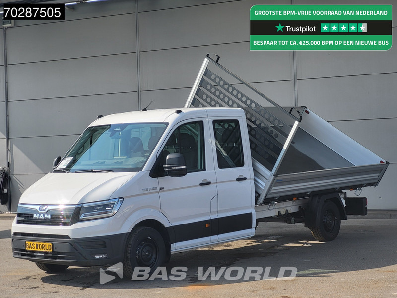 MAN TGE 3.180 Driezijdige Kipper Automaat Dubbel Cabine 2025 Facelift 180PK Trekhaak LED Navi ACC Airco Cruise Euro6 Kipper Tippe Benne Kieper - Бус самосвал: снимка 1 MAN TGE 3.180 Driezijdige Kipper Automaat Dubbel Cabine 2025 Facelift 180PK Trekhaak LED Navi ACC Airco Cruise Euro6 Kipper Tippe Benne Kieper - Бус самосвал: снимка 1