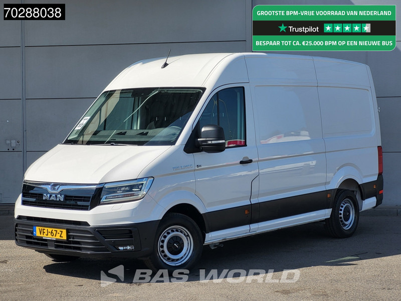 MAN eTGE 3.140 Elektrisch 115km WLTP 36kWh L3H3 LED Navi Airco Cruise Camera Parkeersensoren L2H2 12m3 Airco Cruise control - Товарен бус, Електрически бус: снимка 1 MAN eTGE 3.140 Elektrisch 115km WLTP 36kWh L3H3 LED Navi Airco Cruise Camera Parkeersensoren L2H2 12m3 Airco Cruise control - Товарен бус, Електрически бус: снимка 1