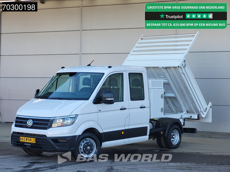 Volkswagen Crafter 177pk Kipper Dubbel Cabine met Kist Trekhaak Navi Airco Cruise Tipper Kieper Benne Airco Trekhaak Cruise control - Бус самосвал: снимка 1 Volkswagen Crafter 177pk Kipper Dubbel Cabine met Kist Trekhaak Navi Airco Cruise Tipper Kieper Benne Airco Trekhaak Cruise control - Бус самосвал: снимка 1