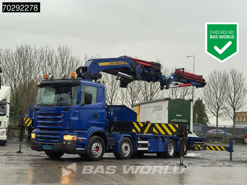 Scania R420 8X2 Palfinger PK100002 Crane Kran + PJ170 JIB Lift Axle Euro 4 - Бордови камион, Камион с кран: снимка 1 Scania R420 8X2 Palfinger PK100002 Crane Kran + PJ170 JIB Lift Axle Euro 4 - Бордови камион, Камион с кран: снимка 1