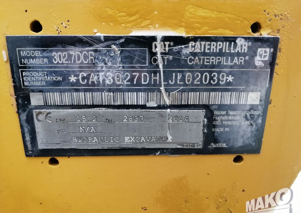Верижен багер Caterpillar 302.7 D CR: снимка 14