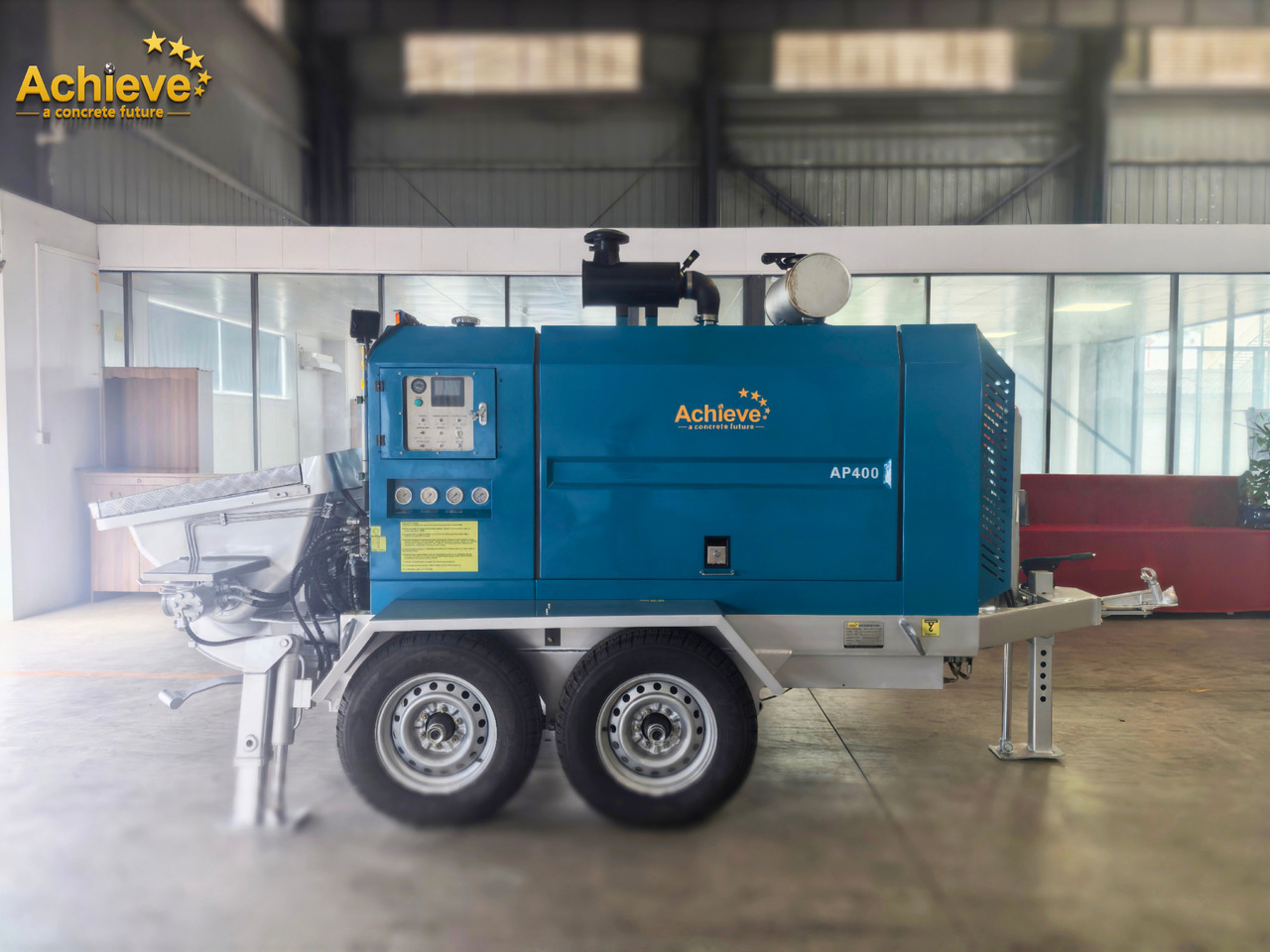 ACHIEVE ACHIEVE AP400 Concrete Trailer Pump For Australia/US EPA /CE Version 【ACHIEVE】100% BRAND NEW !!! - Стационарна бетон помпа: снимка 1 ACHIEVE ACHIEVE AP400 Concrete Trailer Pump For Australia/US EPA /CE Version 【ACHIEVE】100% BRAND NEW !!! - Стационарна бетон помпа: снимка 1
