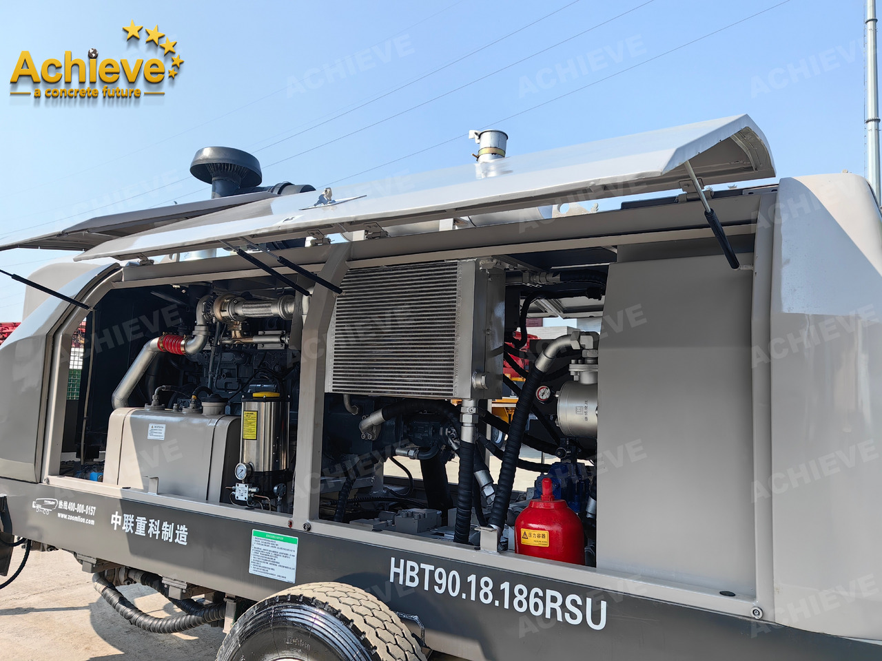 Стационарна бетон помпа Zoomlion 2022 Zoomlion HBT 90.18.186RSU hydraulic Concrete Trailer Pump in China【ACHIEVE】TOP CONDITION!!!: снимка 14