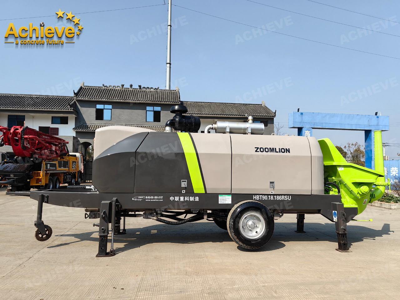 Zoomlion 2022 Zoomlion HBT 90.18.186RSU hydraulic Concrete Trailer Pump in China【ACHIEVE】TOP CONDITION!!! - Стационарна бетон помпа: снимка 1 Zoomlion 2022 Zoomlion HBT 90.18.186RSU hydraulic Concrete Trailer Pump in China【ACHIEVE】TOP CONDITION!!! - Стационарна бетон помпа: снимка 1